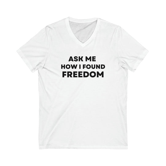 Freedom, Unisex Jersey Short Sleeve V-Neck Tee (ENG CDN)
