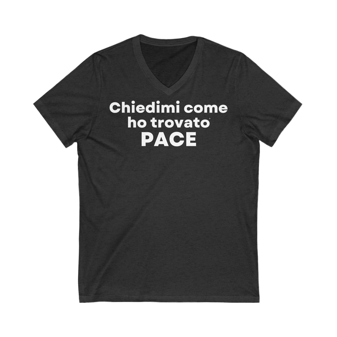Pace/Peace, Unisex Jersey Short Sleeve V-Neck Tee (IT EU)