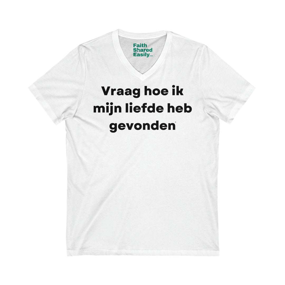 Liefde/Love, Unisex Jersey Short Sleeve V-Neck Tee (NL EU)