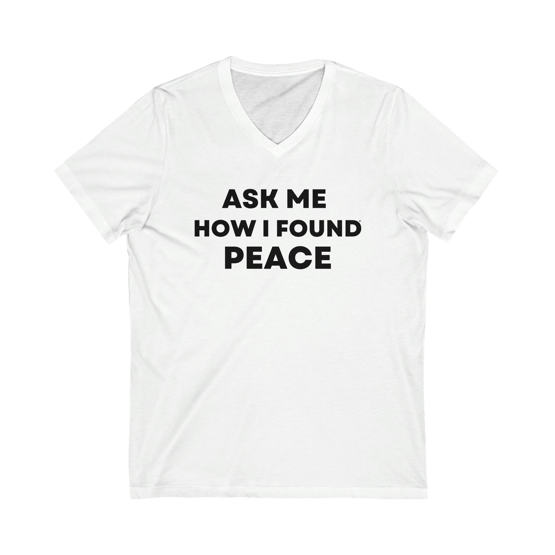 Peace, Unisex Jersey Short Sleeve V-Neck Tee (ENG US)