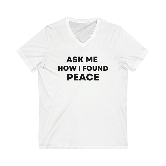 Peace, Unisex Jersey Short Sleeve V-Neck Tee (ENG US)
