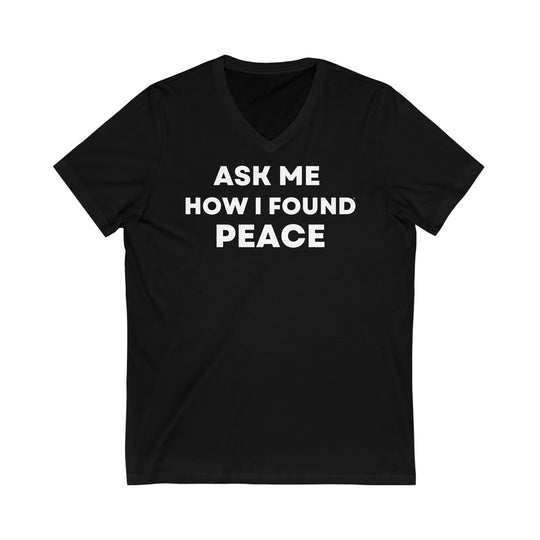 Peace, Unisex Jersey Short Sleeve V-Neck Tee (ENG UK)