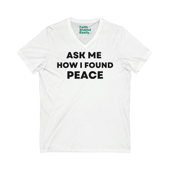 (DE) Peace, Unisex Jersey Short Sleeve V-Neck Tee